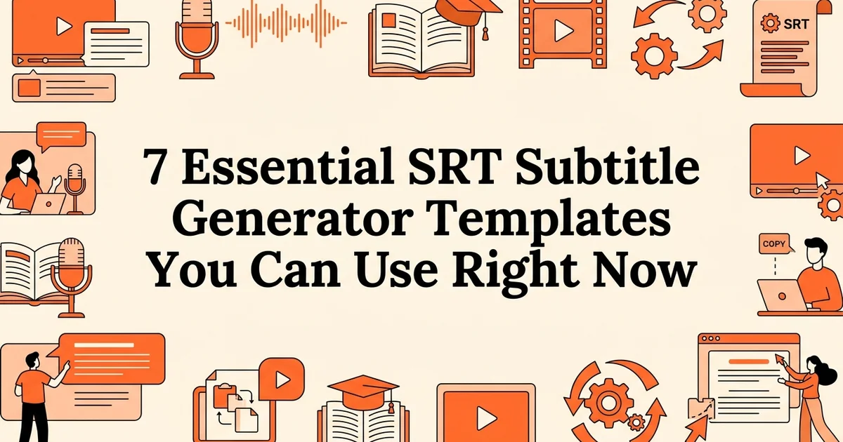 7 Essential SRT Subtitle Generator Templates You Can Use Right Now