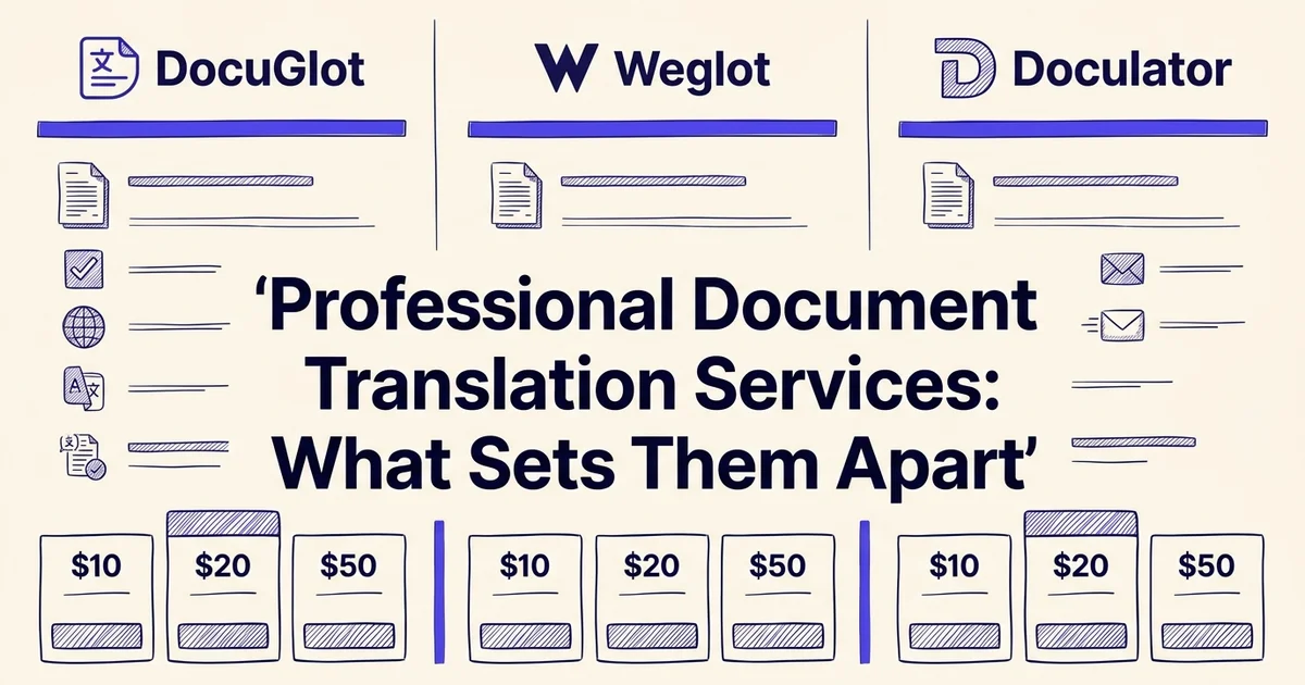 DocuGlot vs Weglot vs Doculator: Which Professional Document Translation Service Wins