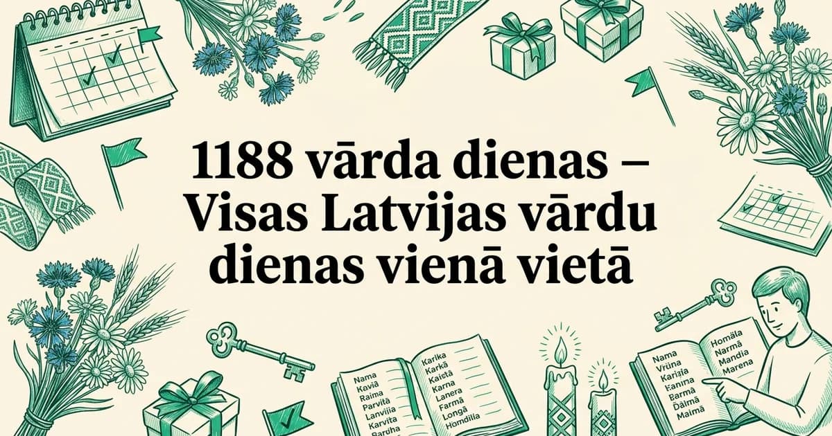 1188 vārda dienas – Visas Latvijas vārdu dienas vienā vietā