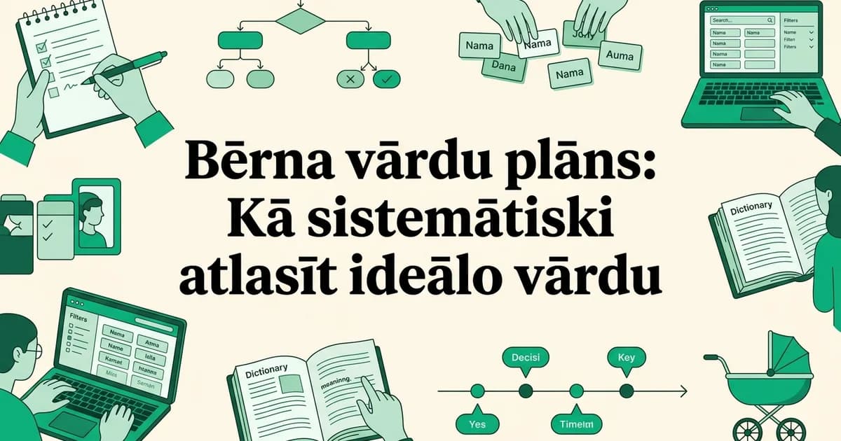 Bērna vārdu plāns: Kā sistemātiski atlasīt ideālo vārdu
