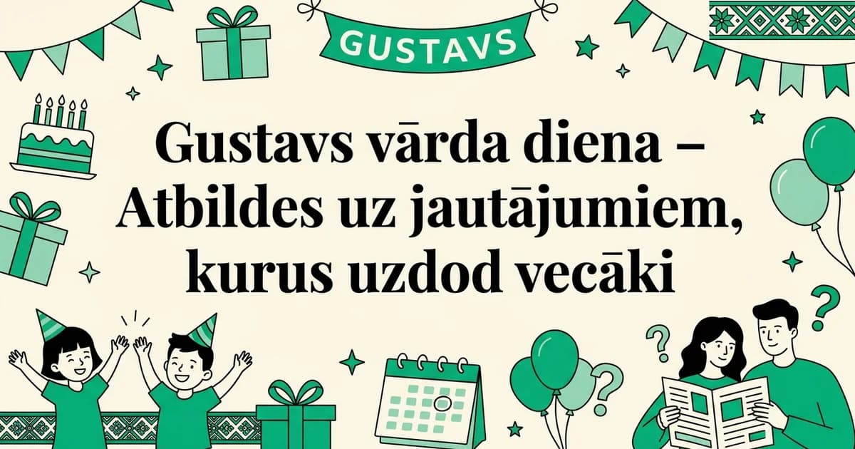Gustavs vārda diena – Atbildes uz jautājumiem, kurus uzdod vecāki