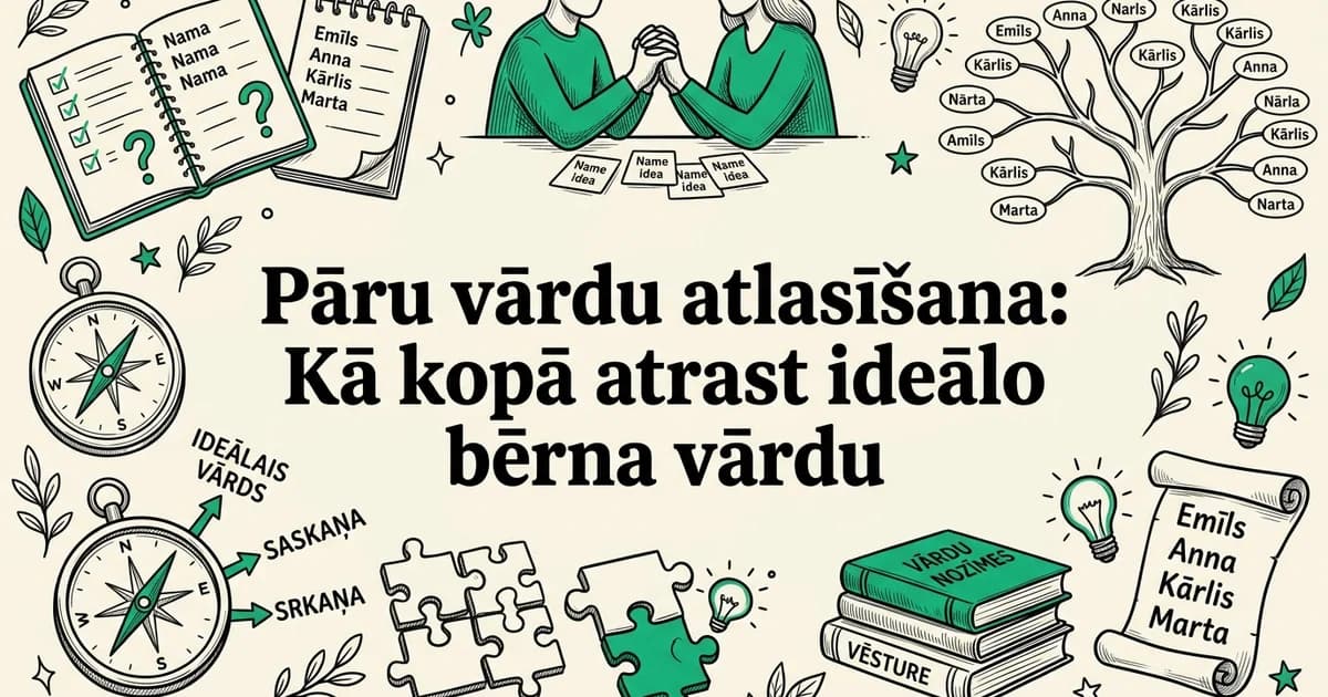 Pāru vārdu atlasīšana: Kā kopā atrast ideālo bērna vārdu