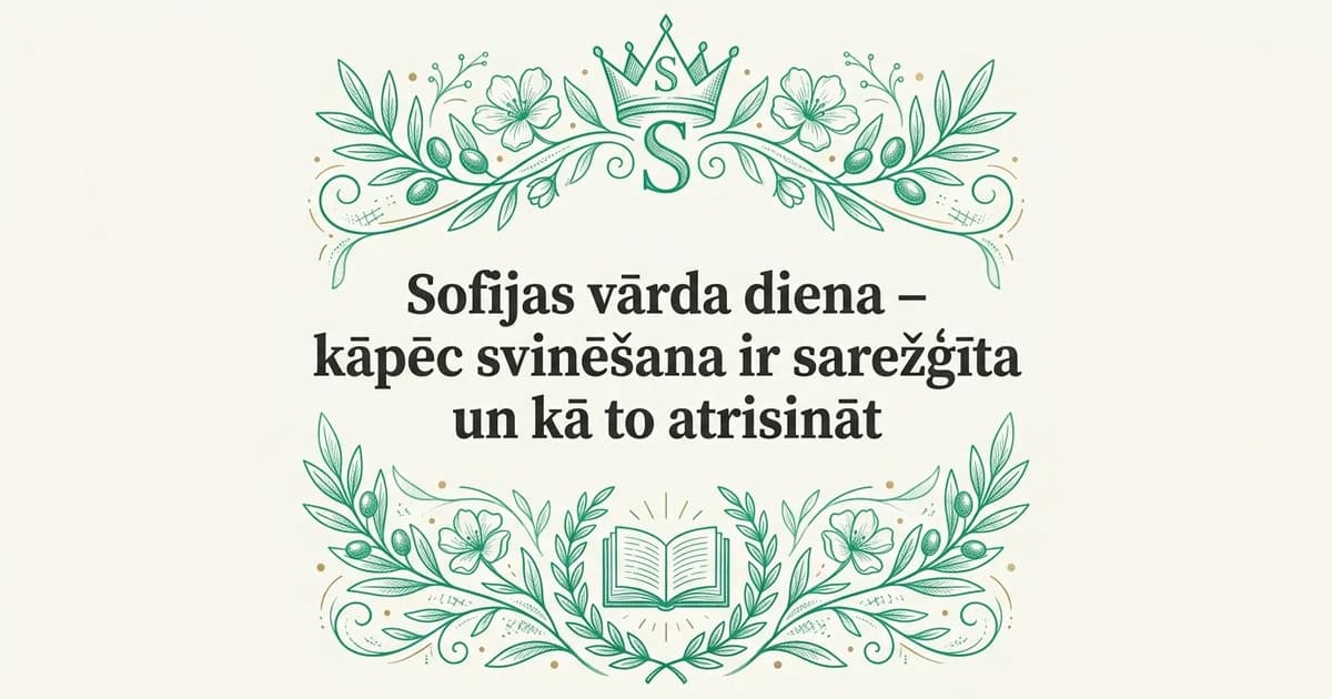 Sofijas vārda diena – kāpēc svinēšana ir sarežģīta un kā to atrisināt